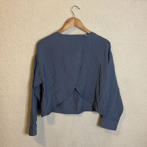Madewell Relaxed Tulip-Back Top Womens Small Índigo - Picture 4 of 12